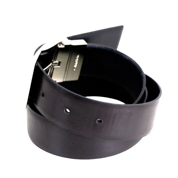 Calvin Klein BLACK BROWN REAL LEATHER 1 1/4"Wd REVERS CASUAL DRESS BELT 34 (t23 - Picture 4 of 16